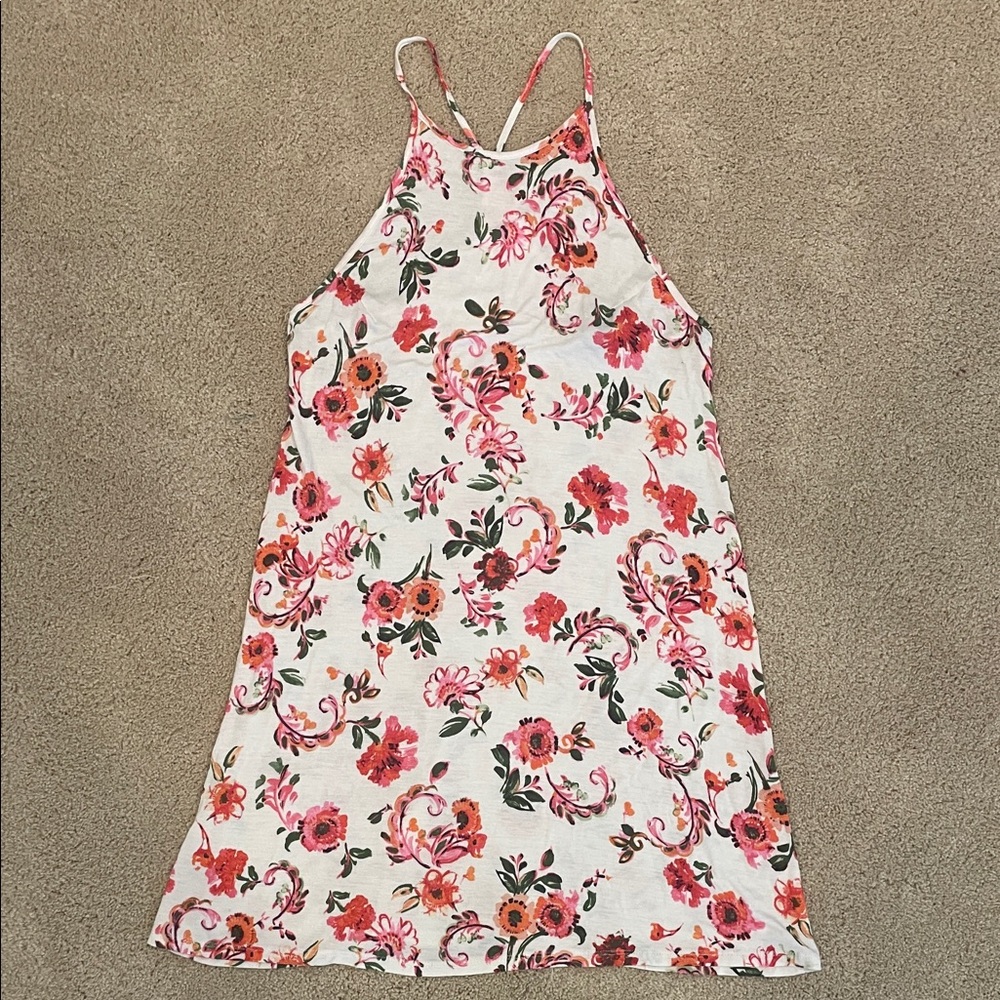 Forever 21 white casual floral tank sundress, size S